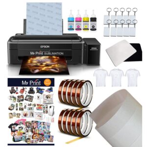 MY PRINT | Printer L130 with Sublimation Ink | 200 Sublimation Paper | 5 Heat Tape | 3 T-Shirt | 2 Sublimation Mouse PAD | 10 MDF Keyring | Teflon Sheet | Print, Scan & Copy