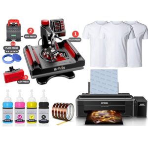 MY PRINT | Complete Setup Sublimation Printing | Heat Press Combo 5 in 1 | Printer L130 with Sublimation Ink | Sublimation Paper 200 Pcs
